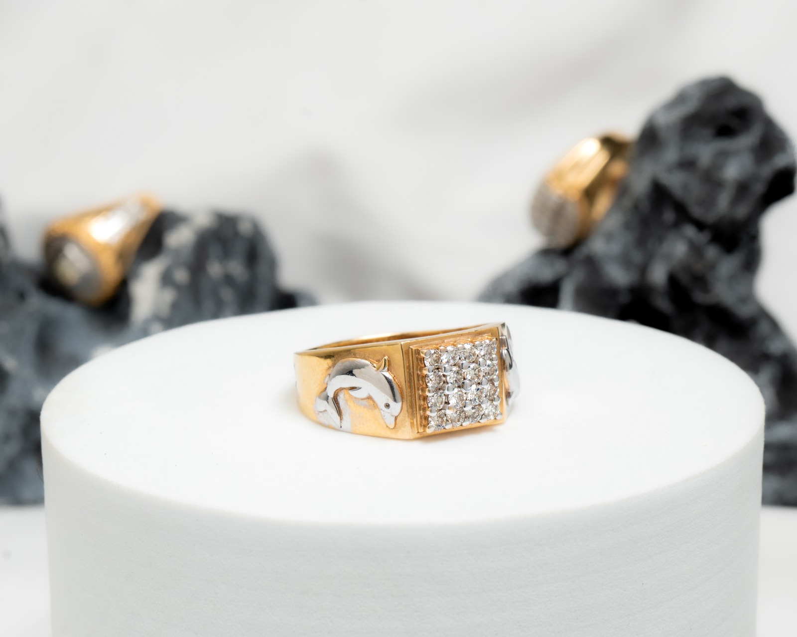 The Oceanic Dolphin Pavé Men's Ring