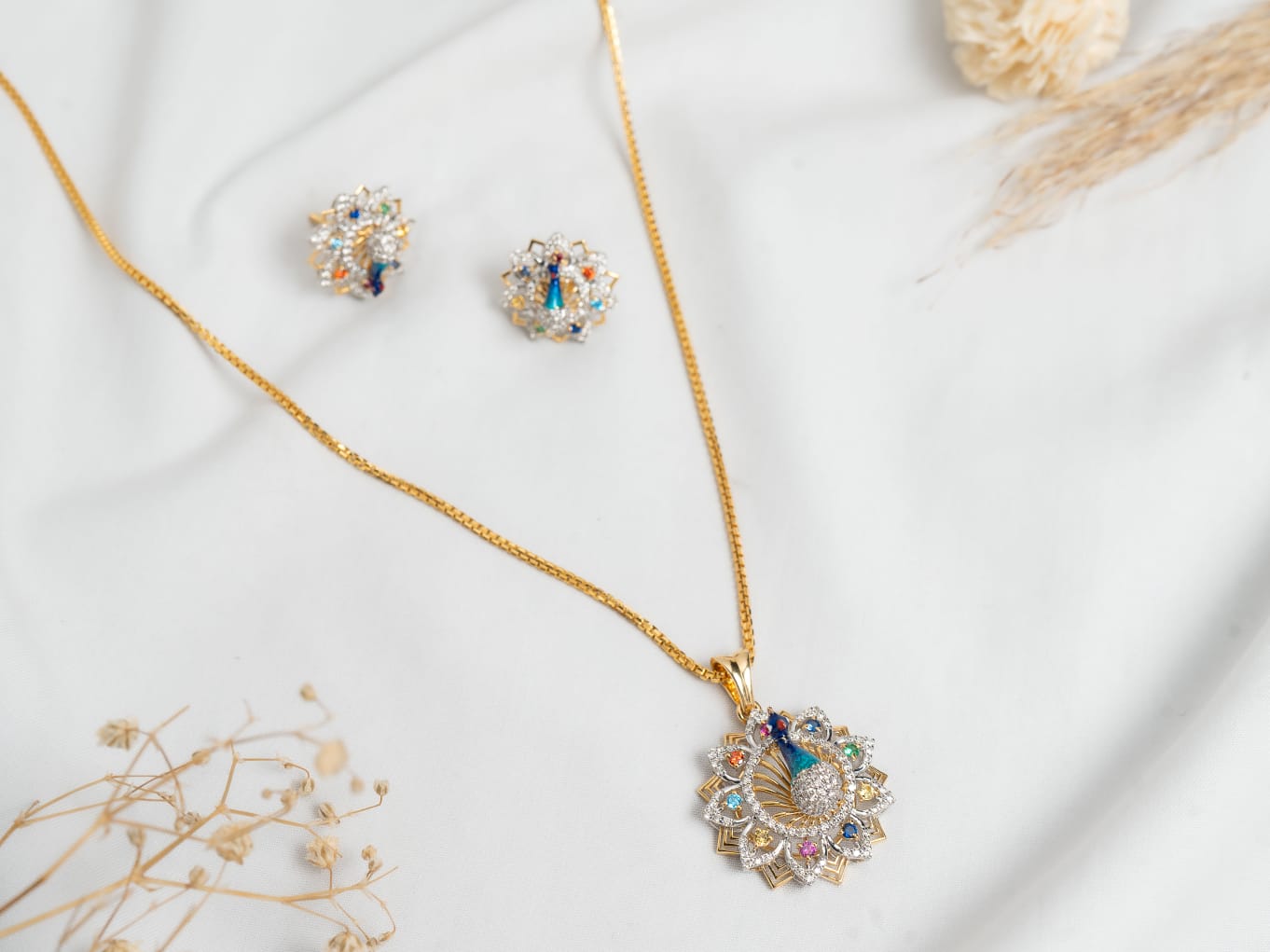 The Royal Mayura Pendant & Earring Set